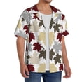 thumbnail image 2 of Fotbe maple leaves Camisa Estampada de Manga Corta para Hombre, Casual de Verano, Estilo Playero, Sin Arrugas-X-Large, 2 of 5