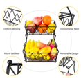 thumbnail image 3 of Cesta De Frutas De 2 Capas Cesta De Almacenamiento De Cocina Cesta De Fruta Negra Cesta De Pan Encimera Desmontable Soporte De Verduras De Frutas Soporte De Almacenamiento De Cocina Kearding HA019491-00, 3 of 7