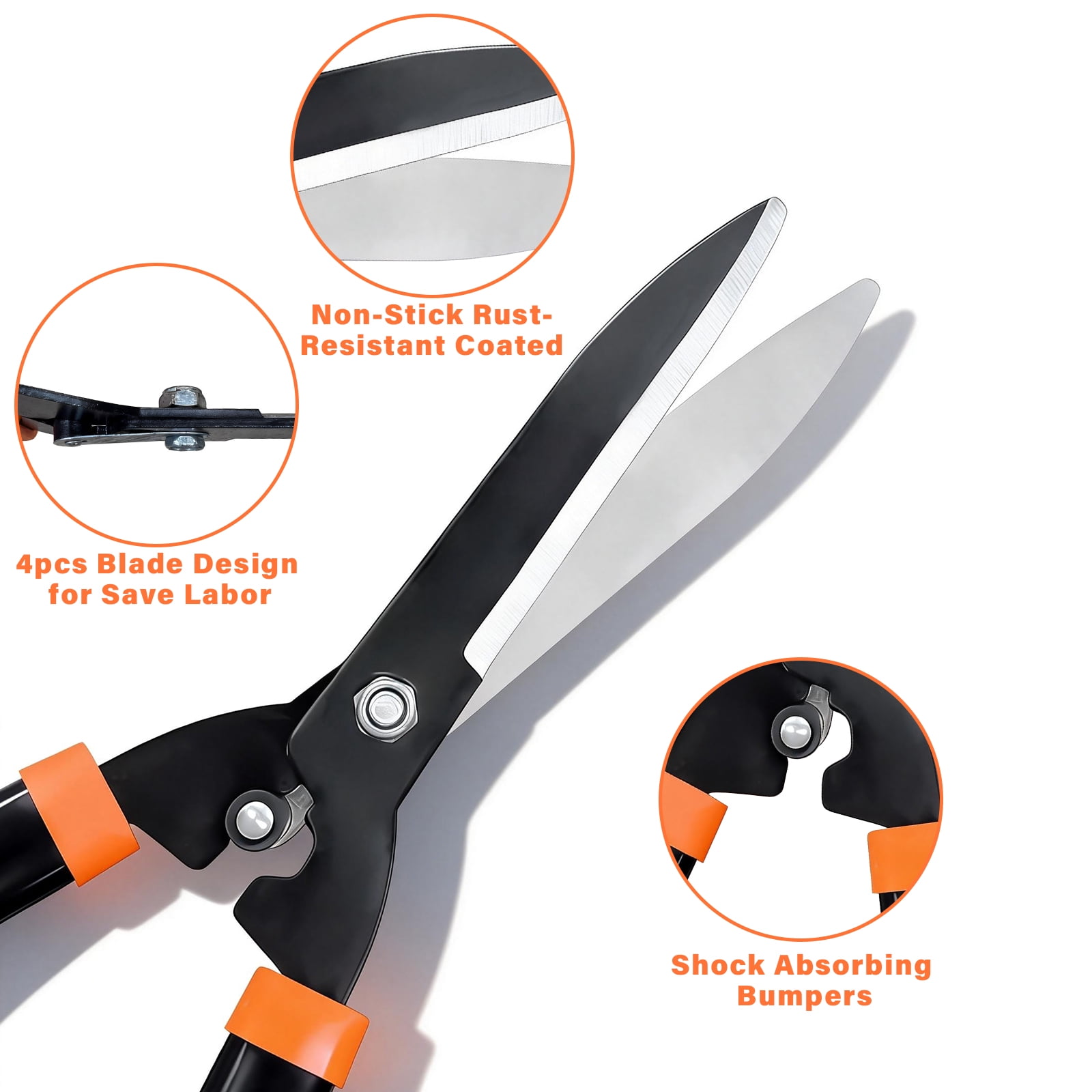 Bemico 3PCS Garden Tools Loppers Hedge Clippers & Pruners Set, Heavy Duty Hedge Shears Tree & Shrub Care Kit for Yard, Lawn & Garden, Branch Cutter Tree Trimmer for Indoor & Outdoor