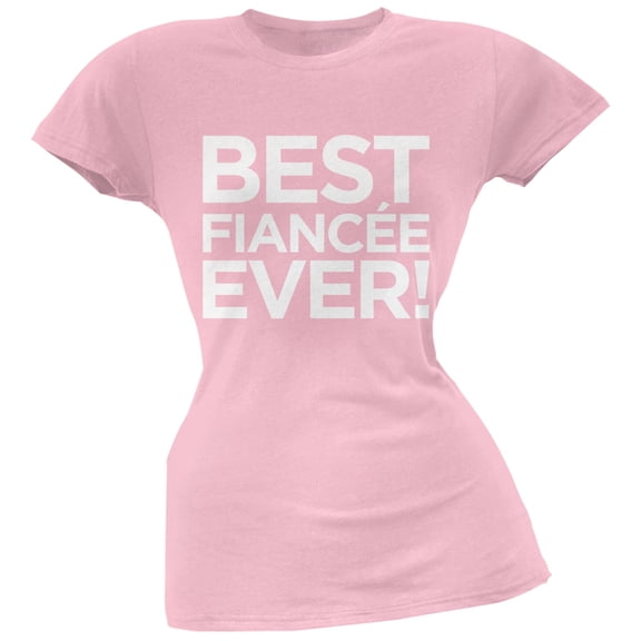 Valentine's Day - Best Fiancee Ever Pink Soft Juniors T-Shirt - 2X-Large