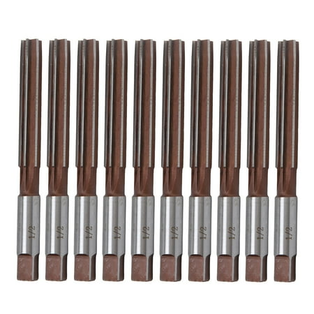 

PAOMIAN 10Pcs Hand Reamer 6 Blades 1/2in 9SiCr Reaming Tool Set Kit for Plastic Wood Metal