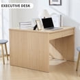 thumbnail image 7 of Wirrytor Natural Wood Small Computer Desk with 2 Storage Drawers, Scandinavian Study Desk for Bedroom Home Office Compact Space Vanity Table, 7 of 7