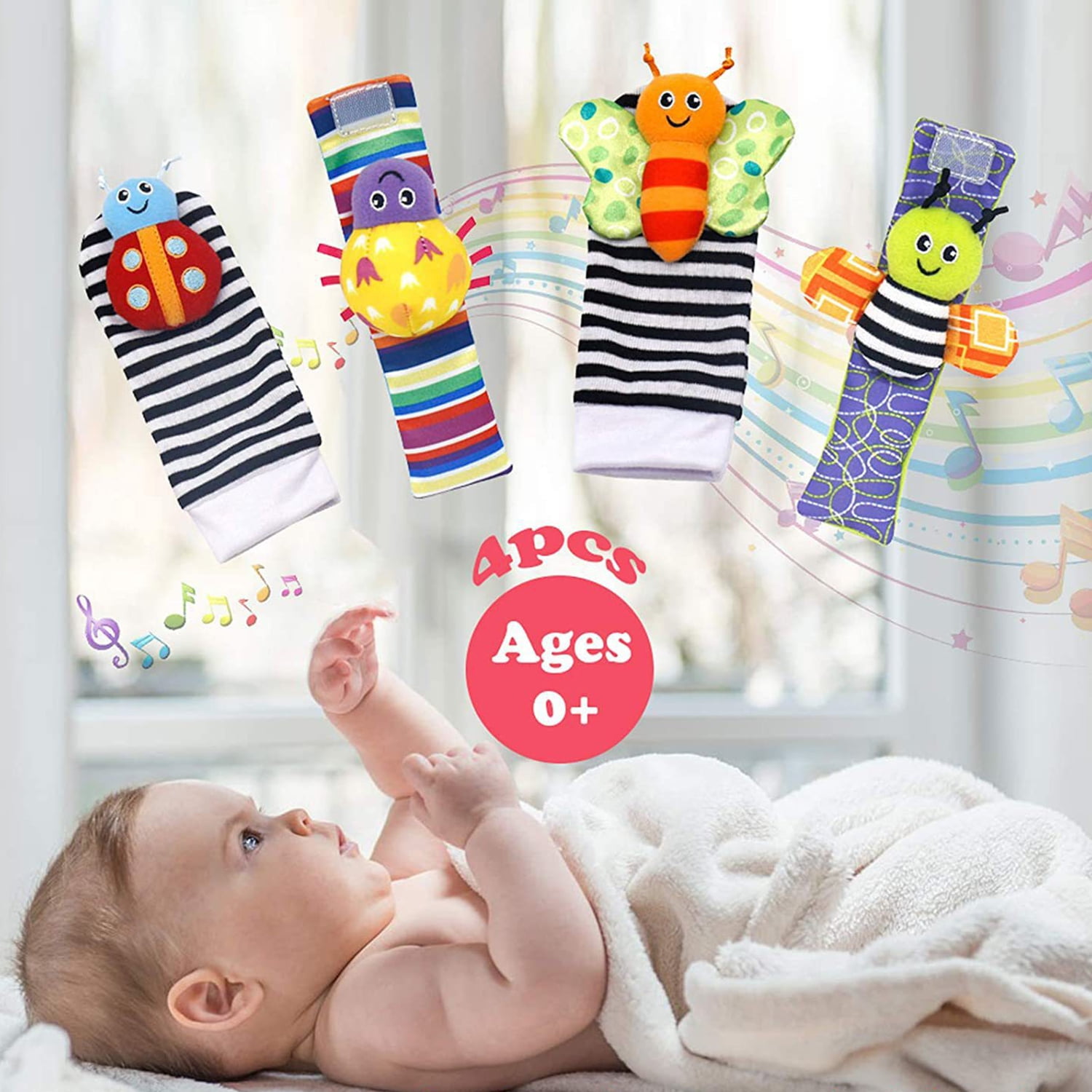 Baby Rattles Toys for 0 3 6 9 12 Months Boys Girls, Baby Toys for 0-6 Months, Infant Newborn Baby Toys for 6-12 Months Girls Boys, Baby Teether Toys 3-6 Months
