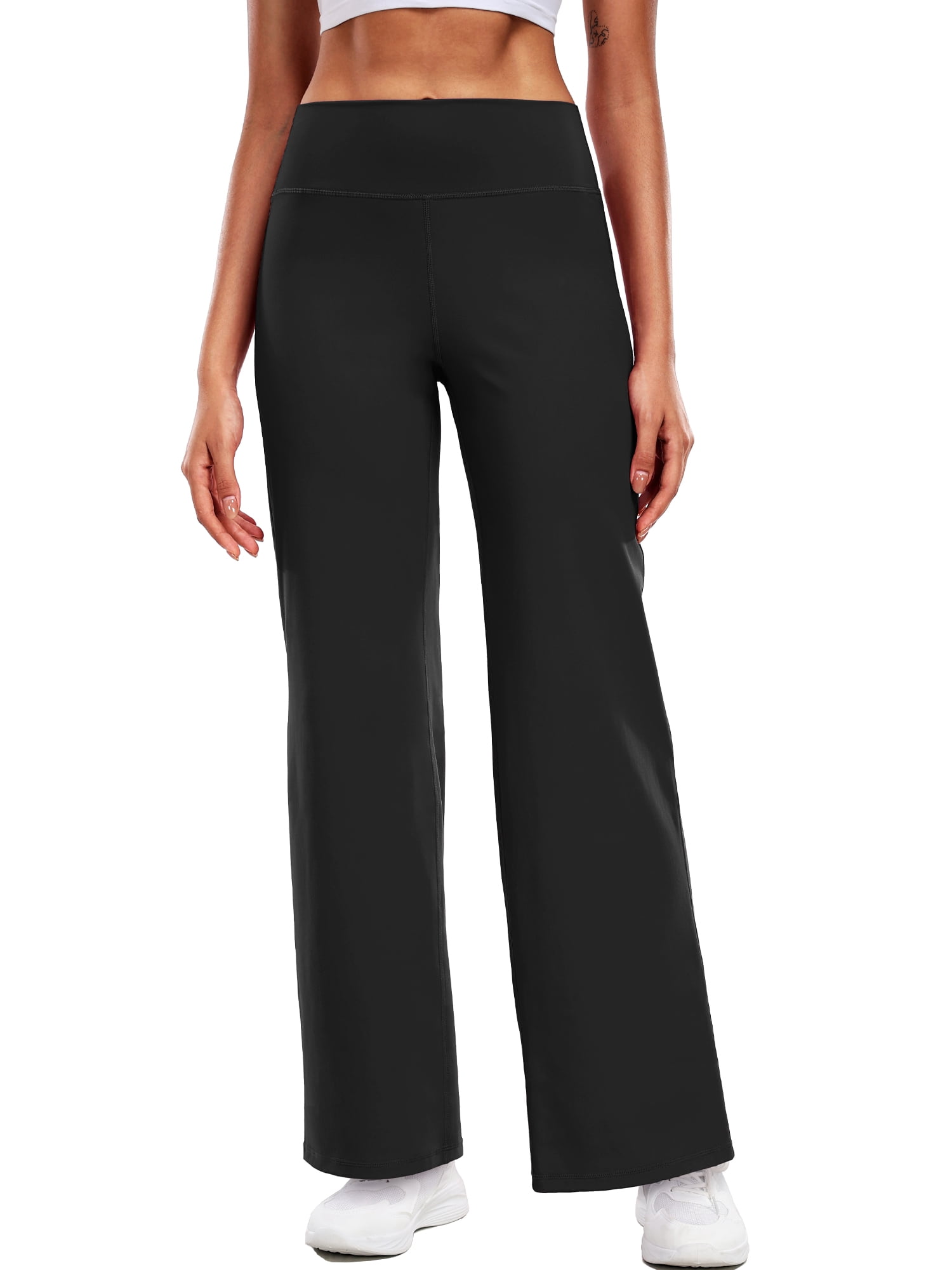 NELEUS ButterSoftFlex Womens Wide Leg Pants Athletic Yoga Legging Casual Sweatpants with Waistband Pocket,Black,US Size XL