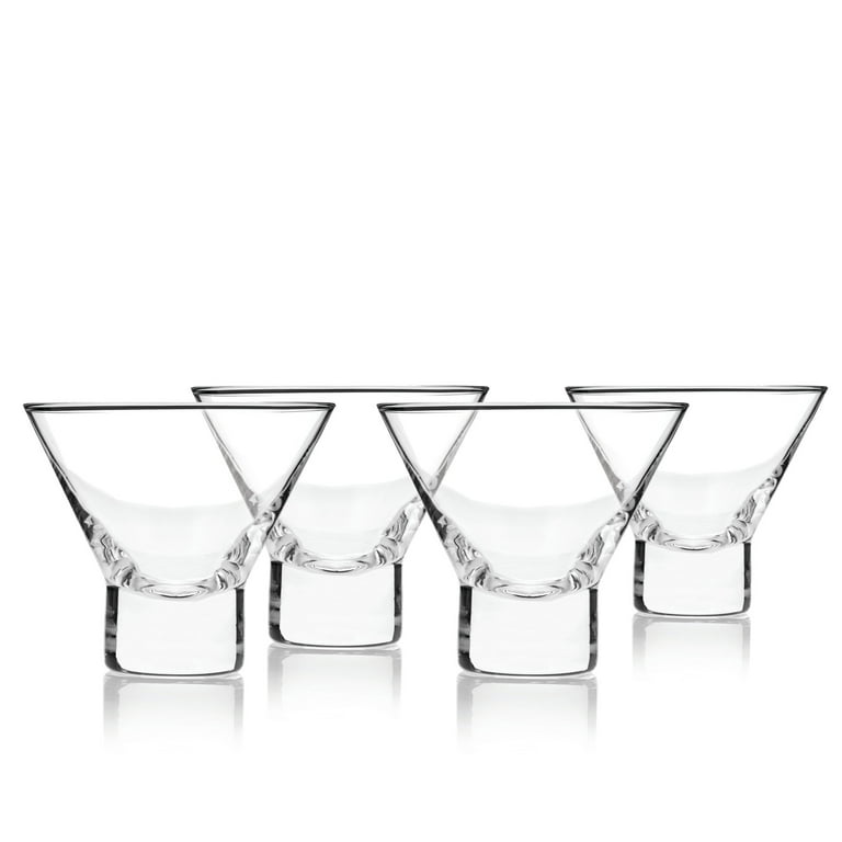 Viski Crystal Stemless Martini Glasses - Fun Cocktail Glasses