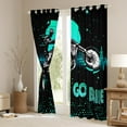 thumbnail image 3 of Dirt Bike Curtains & Drapes Motorcycle Racer Blackout Curtains 84x90,Black And Teal Curtains Speed Sports Car Black Out Curtains Neon Green Polka Dots Window Curtains Bedroom Decor, 3 of 6