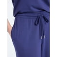 thumbnail image 4 of Joyspun Women's French Terry Lounge Sleep Short Sleeve Top and Capri Pants Set, 2 Piece, Sizes XS-3X, 4 of 5