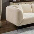 thumbnail image 5 of Modern Curved Sofa for Living Room Family Movie Nights and Reading Hours, Soft Boucle Fabric Upholstery with Solid Wood Frame, Compact Size for Small Spaces, 5 of 9