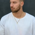 thumbnail image 4 of Initial Letters Necklaces for Men Boys,Stainless Steel A-Z 26 Alphabet Charm Pendant with 60CM/23.6" Twisted Rope Chain Gift, 4 of 5