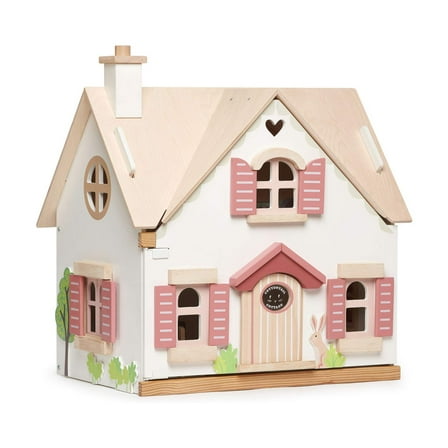 Tender Leaf Toys - Cottontail Cottage - Furnished 18.7" Tall Countryside Cottage Pretend Play Doll House - Encourage Creative and Imaginative Fun Play for Children 3 