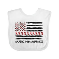 Inktastic Aplastic Anemia Awareness Red and White Ribbons and Flag Boys or Girls Baby Bib