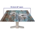 thumbnail image 2 of Elastic Edge Square Fitted Tablecloth, Daisy Flower Wood Grain Art Polyester Table Cover, for Outdoor Picnic Camping and Indoor Kitchen Dining Party, Fit for 32" x 32" Square Table, 2 of 4