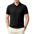 thumbnail image 3 of KLHDSF Men's Polo Shirts 3 Buttons Casual Work T-Shirts Quick Dry Short Sleeve Golf Shirt Pique Jersey Outdoor Performance Top Black S, 3 of 8