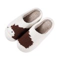 thumbnail image 2 of Viluyesy Womens Scuff Slippers Curly Fleece Lined Cat Embroidery Closed Toe Non Slip Warm Soft Indoor House Slides White Size 6.5, 2 of 6