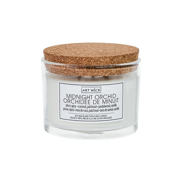 Art Wick 12OZ MIDNIGHT ORCHID Soy Wax Blended Scented Candle,3 cotton wick