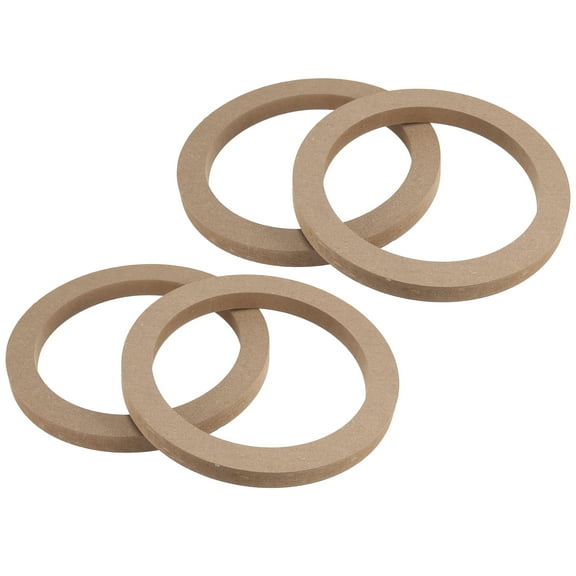 4 Pcs 6.5" Universal Wooden Khaki Car Speaker Subwoofer Mounting Spacer Rings Adapter Bracket Holder Plate