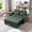 Green + Foam + Polyester + 2 Seat, variant on Loveseat Sofa Bed, Convertible Sleeper Sofa with USB Ports, Swivel Phone Holder, Cup Holders and Storage, Light Grey