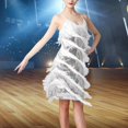 thumbnail image 5 of amagogo Women Sequin Tassel Dress Dancewear Dress for Samba Cha Cha XL, 5 of 8