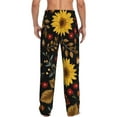 thumbnail image 3 of Balery Men'S Sunflowers Leaves Pants,Sleepwear Pants,Pajama Pants,Pj Bottoms Drawstring And Pockets-Small, 3 of 9