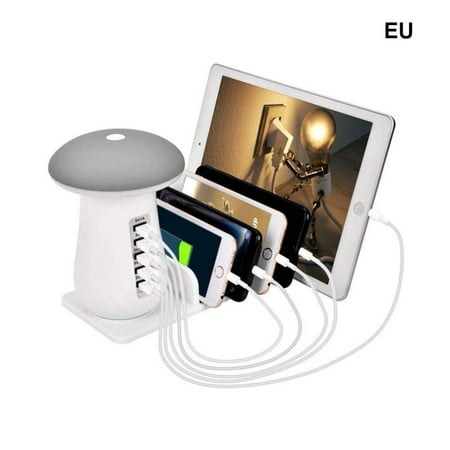 

Fast Charging Station 5-Ports USB Wall Charger with LED Night Light for iPhone iPad Tablet Samsung New