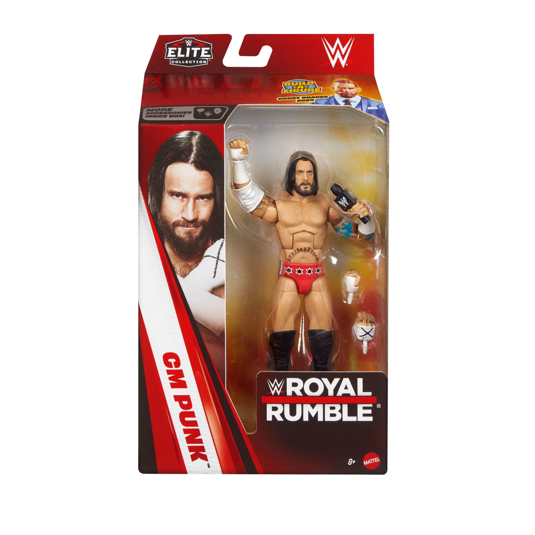 WWE Elite Collection Premium Live Event CM Punk Action Figure Set, Royal Rumble Collectible