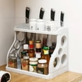 thumbnail image 3 of CAROOTU Kitchen 2-Tier Spice Rack Organizer Multipurpose Kitchen Utensil Holder Freestanding Shelf Organizer for Jars Bottle, 3 of 6