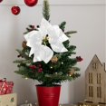 thumbnail image 5 of 12Pcs Silver Glitter Poinsettia Picks, Metallic Christmas Poinsettia Artificial Flowers with Wired Stem, 8.46in Tree Ornaments for Winter Wonderland & Glam Holiday Decor, 5 of 6