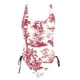 thumbnail image 4 of Tops de Bikini para las Mujeres Patrón Multicolor Impresión Trasera Recorte Sling Traje de Baño, Traje de Baño de Pieza Modesta, 4 of 6