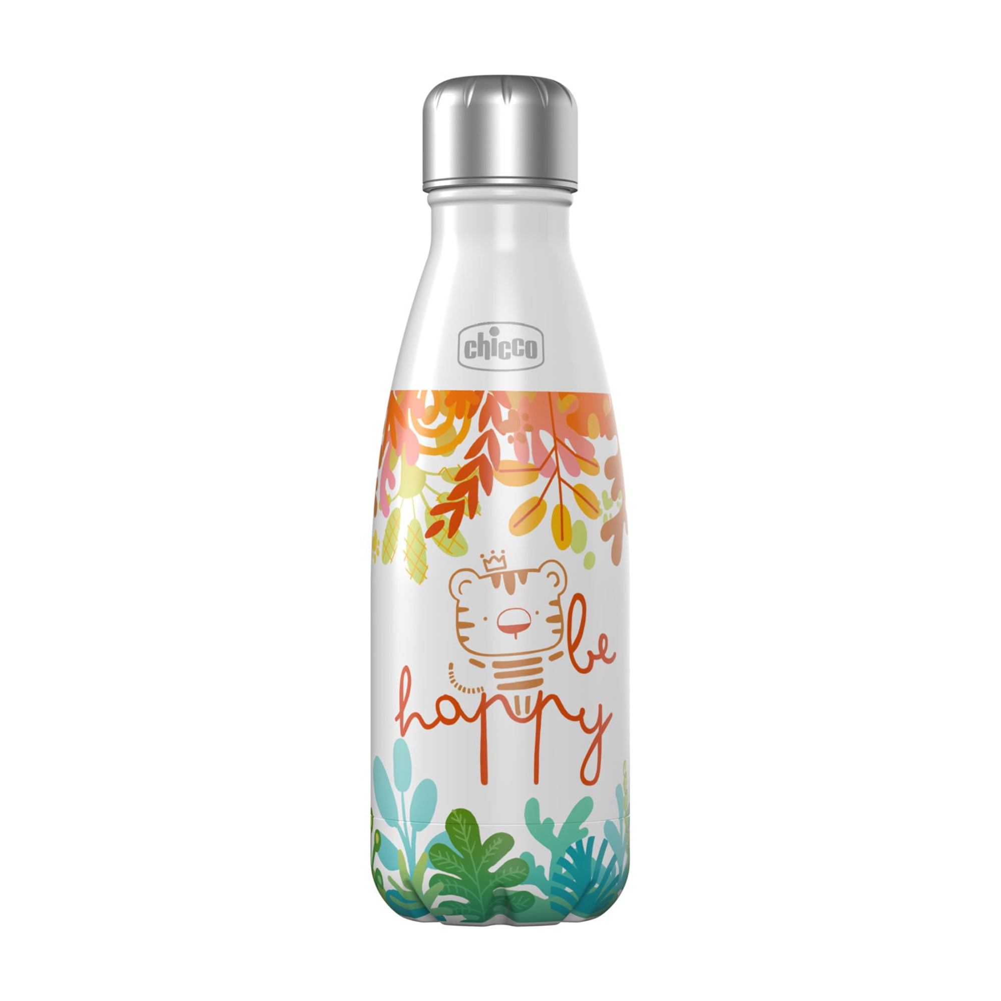 Chicco Stainless Steel Double Wall Vacuum Insulated Water Bottle, 4yr+ - Safari