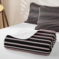 thumbnail image 4 of Castle Fairy Hippie Horizontal Stripe Bed Spread Queen 3pcs,Tribal Thin Line Queen Coverlet Set,Black Pink White,1 Quilt and 2 Pillowcases, 4 of 7