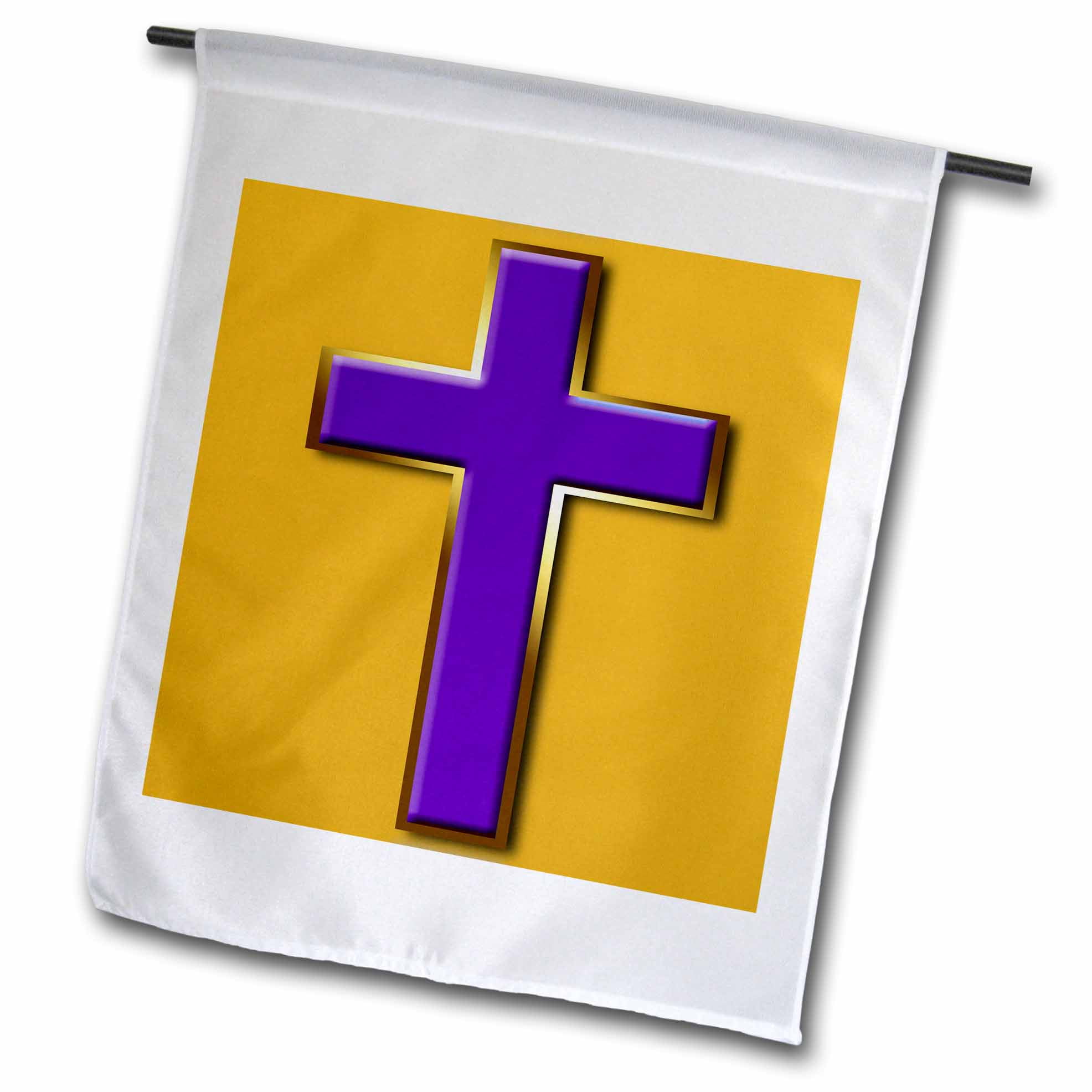 3dRose Simple Purple and Gold Cross on a goldenrod background - Garden  Flag, 18 by 27-inch - Walmart.com