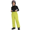 thumbnail image 3 of CCRFTGI Kids Snow Pants Snowboard Overalls Adjustable Baggy Ski Pants Winter Girls Snow Pants Athletic Outdoor Windproof Waterproof Activewear Fluorescence Yellow 6-7Y, 3 of 7