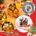 thumbnail image 2 of Christmas Village Houses with LED Light 4Pcs Resin Collectible Building DIY Christmas Doll Figurine for Christmas Holiday Party Dollhouse Decoration, 2 of 5