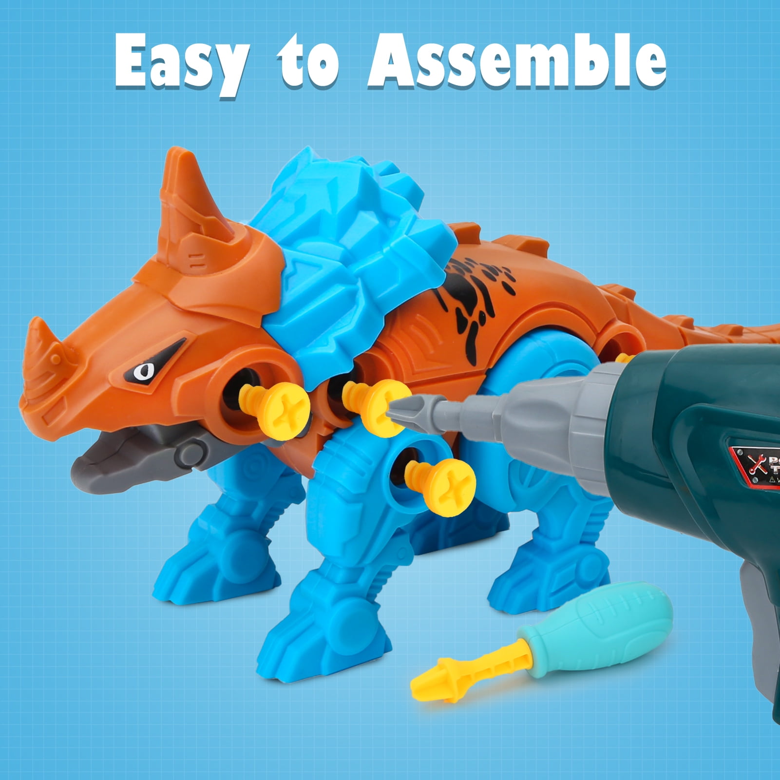 EduCuties Dinosaur Toys for Kids 3-5, Take Apart Dino Games for Boys Girls  Age 5-7, Construction Building Educational STEM Sets with Electric Drill