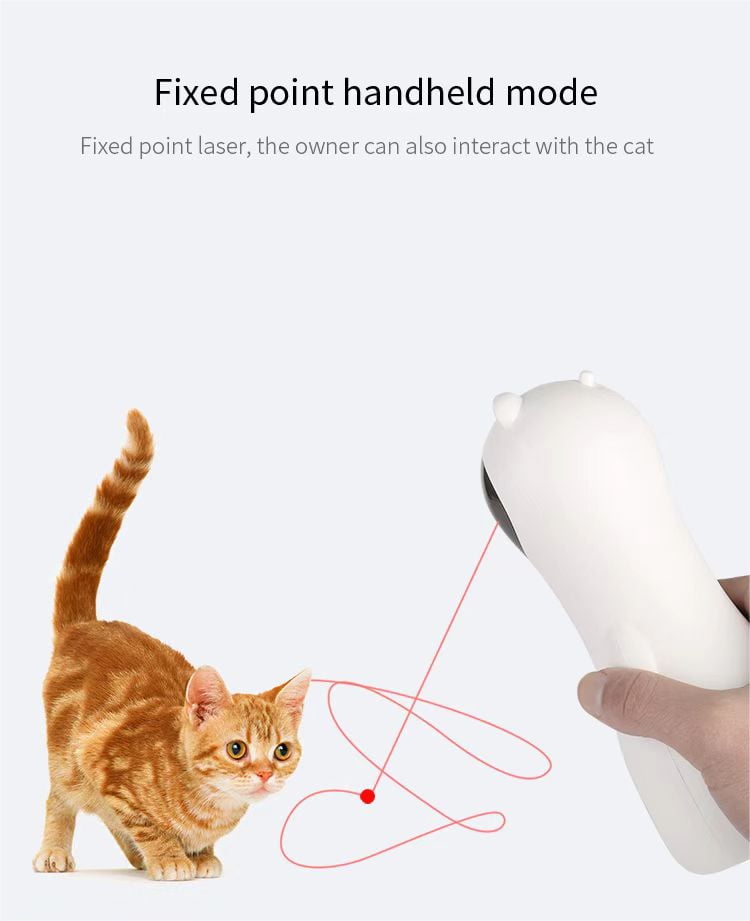 Bear Automatic Laser Cat Toy with Automatic Laser, White Bear Shape