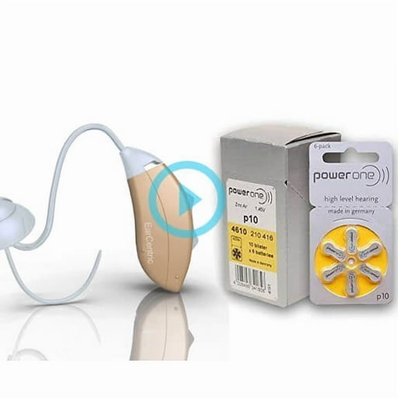 Smart Mini-BTE hearing amplifiers with 4-channcel processor telecoil/telephone program|One year Batteries Included | Personal hearing device aids assist amplifier for lifeear - Pair