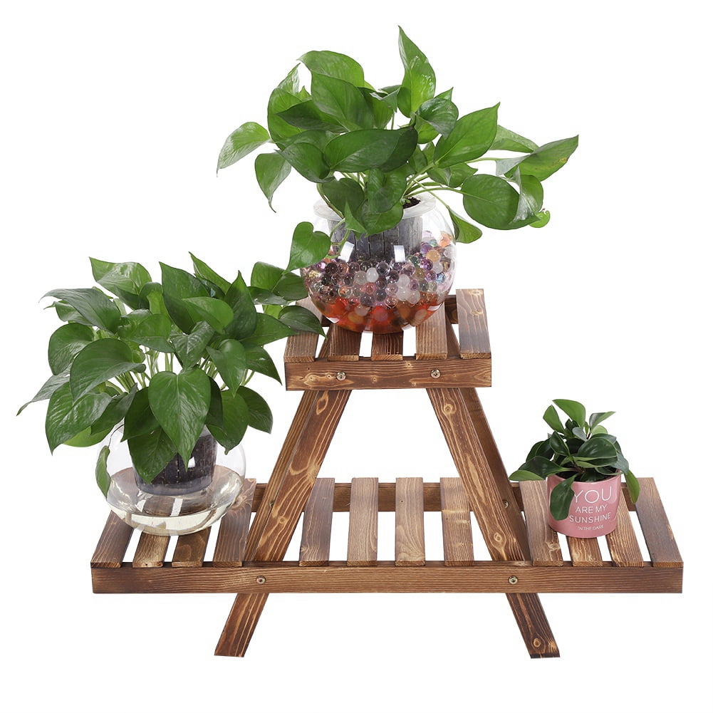 Soporte De Bambú De 3 Niveles Para Plantas En Maceta - Organizador De Escritorio 25x18x9.2 Cm, Ecológico Y Resistente, Ideal Para Interiores