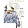 thumbnail image 2 of Blue Spring Floral Table Cloth, Watercolor Botanical Summer Vintage Waterproof Tablecloth for Square Tables, Reusable Washable Fabric Table Cover for Restaurant Kitchen Dining Tables 54"x54", 2 of 6