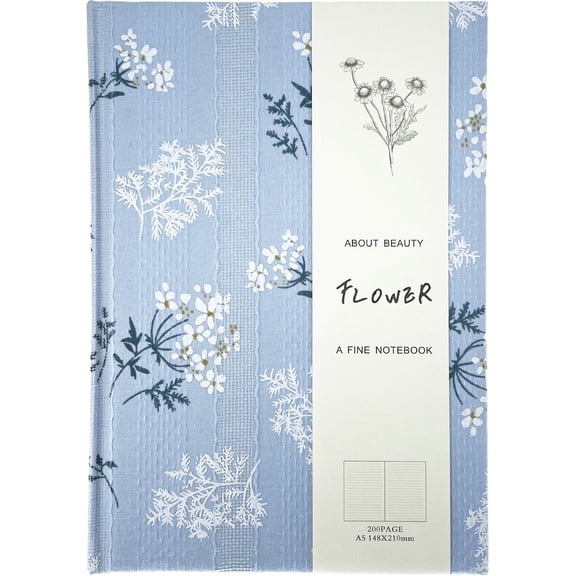 ipoul Floral Notebook, Journal for Writing, Hardcover, Lined, Notebook for Women, A5, Lay Flat, Blue