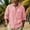 Pink - Men Shirts Fall Clearance, Men's Shirts Fall Saving, variant on ZRGHAOYLQ Mens Long Sleeve Cuban Shirts Spread Collar Button Down Shirts Lightweight Solid Loose Fit Beach Tops for Men Pink XL