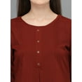 thumbnail image 2 of Prettify Women Straight Regular 3/4th Sleeve Casual Female Red Western Top, 2 of 5