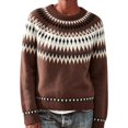 thumbnail image 4 of Sweater for Women Color Block Casual Relaxed Long Sleeve Tops Fall Winter Round Neck Pullover Blouse Daily Wear, 4 of 5