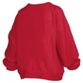 thumbnail image 3 of Women's Pressbox Red Georgia Bulldogs Janise Arch Over Logo Waist Length Oversized Pullover Sweatshirt, 3 of 3