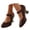 Brown, variant on Mary Jane High Heels Ankle Slingback Dress Shoes for Women Party Dating with Buckle Strap