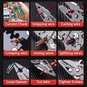 20-In-1 Multi-Function Electrician Pliers with Folding Screwdriver, Wire Stripper, Voltage Tester, and Crimping Tool for Electrical Repairs, Automotive Wiring, and DIY Projects