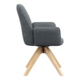 thumbnail image 5 of Convenience Concepts Take a Seat Miranda Swivel Accent Chair, Slate Gray Fabric/Natural Wood, 5 of 13
