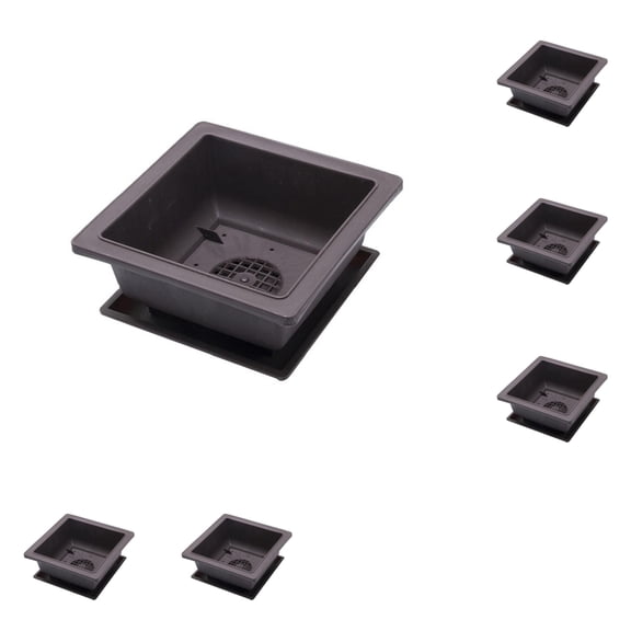 Square Plastic Flower Pot with Drain Mat, Bonsai Planter for Indoor & Outdoor Gardening