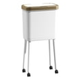thumbnail image 1 of Cubo de basura con ruedas de 15 litros, papelera de cocina, cesta de basura de gran capacidad, a presión. Oro blanco, 1 of 9