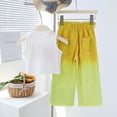 thumbnail image 5 of KyCheLot Girls Summer Outfits Cute Patchwork Tank Tops and Gradient Color High Waist Jeans Pants Set 3-13 Years, 5 of 6