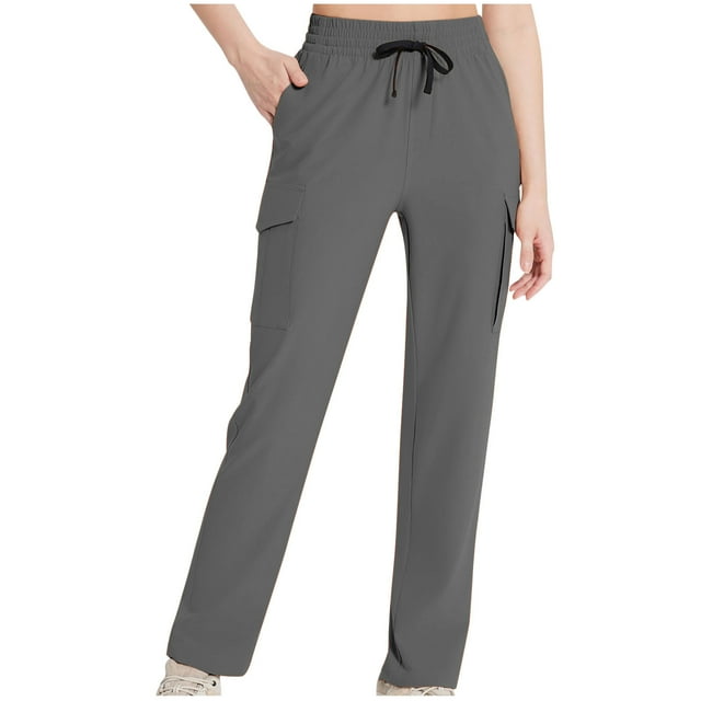 Yuyuzo Women Pants Elastic Drawstring Waist High Waisted Straight Leg Sweatpants Joggers Trackpants with Multi Pockets